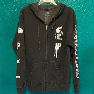 LINKIN PARK X Brooklyn 20 yr Anniversary Black Graphic Zip-Up Hoodie